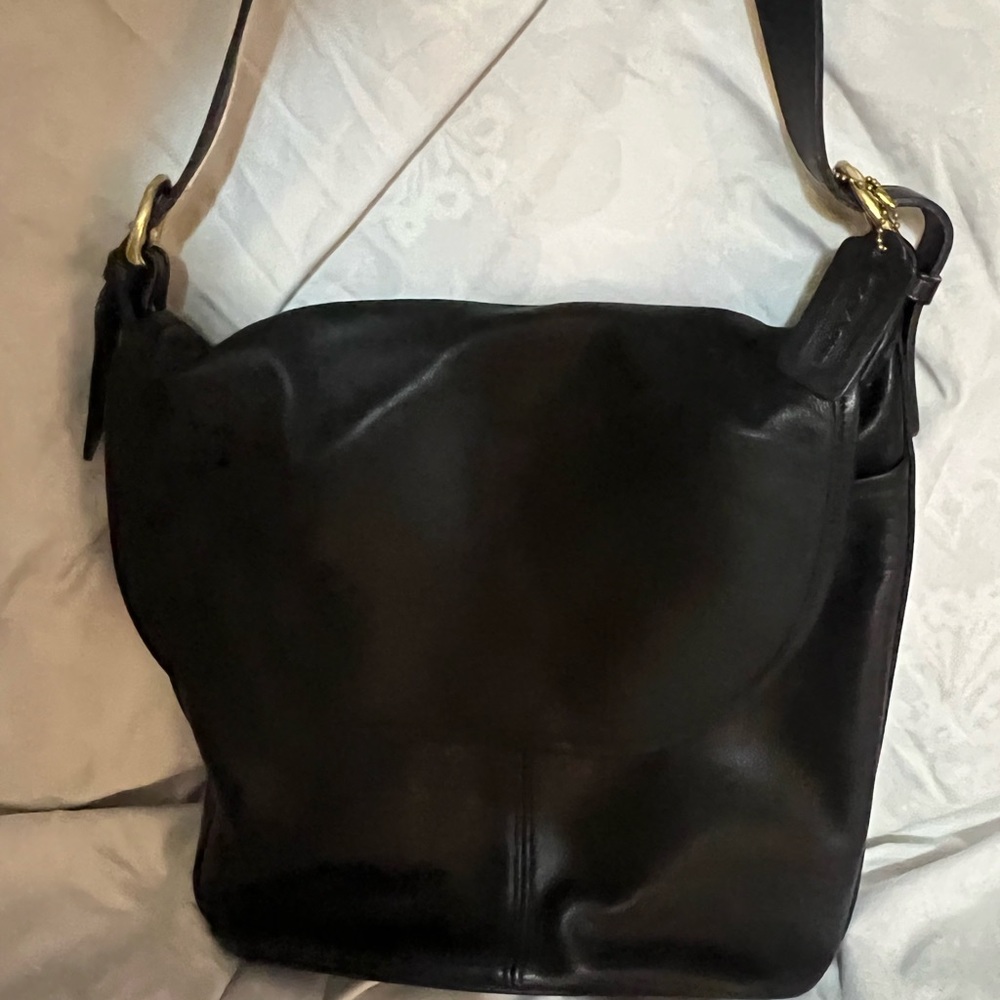 Coach soft leather black shoulder bag
